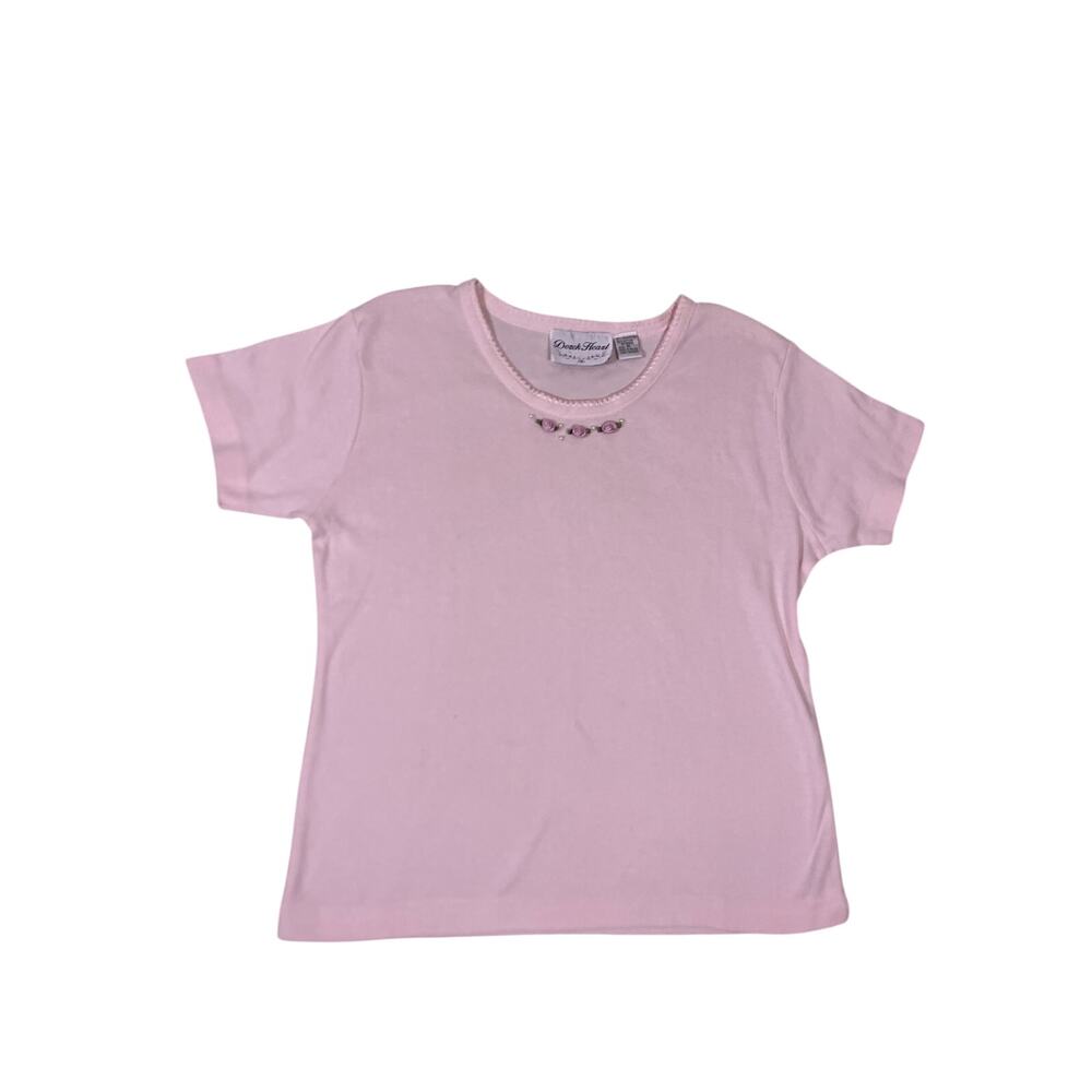 Pink Coquette Cotton Pajama Blouse |‎ Feminine Dainty Sleep Top | Women’s Medium